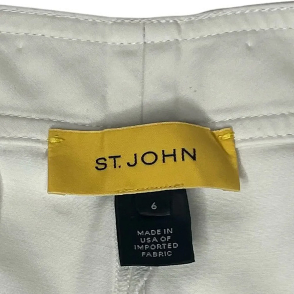 ST JOHN Off-White Cargo Bermuda Shorts Size 6 - Picture 9 of 12